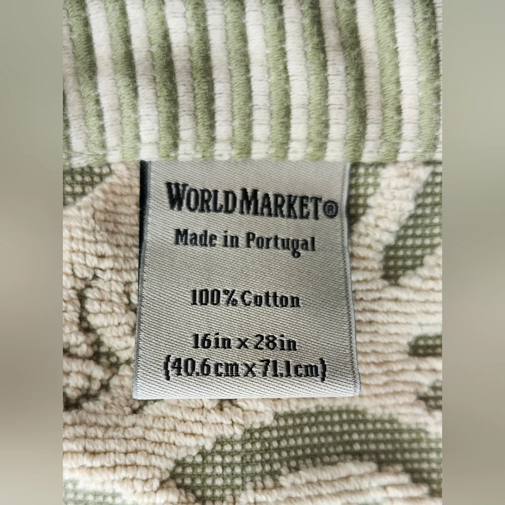 WORLD MARKET MOIRA LAUREL SCULPTED FLORAL HAND TOWEL (RAISED DESIGN)